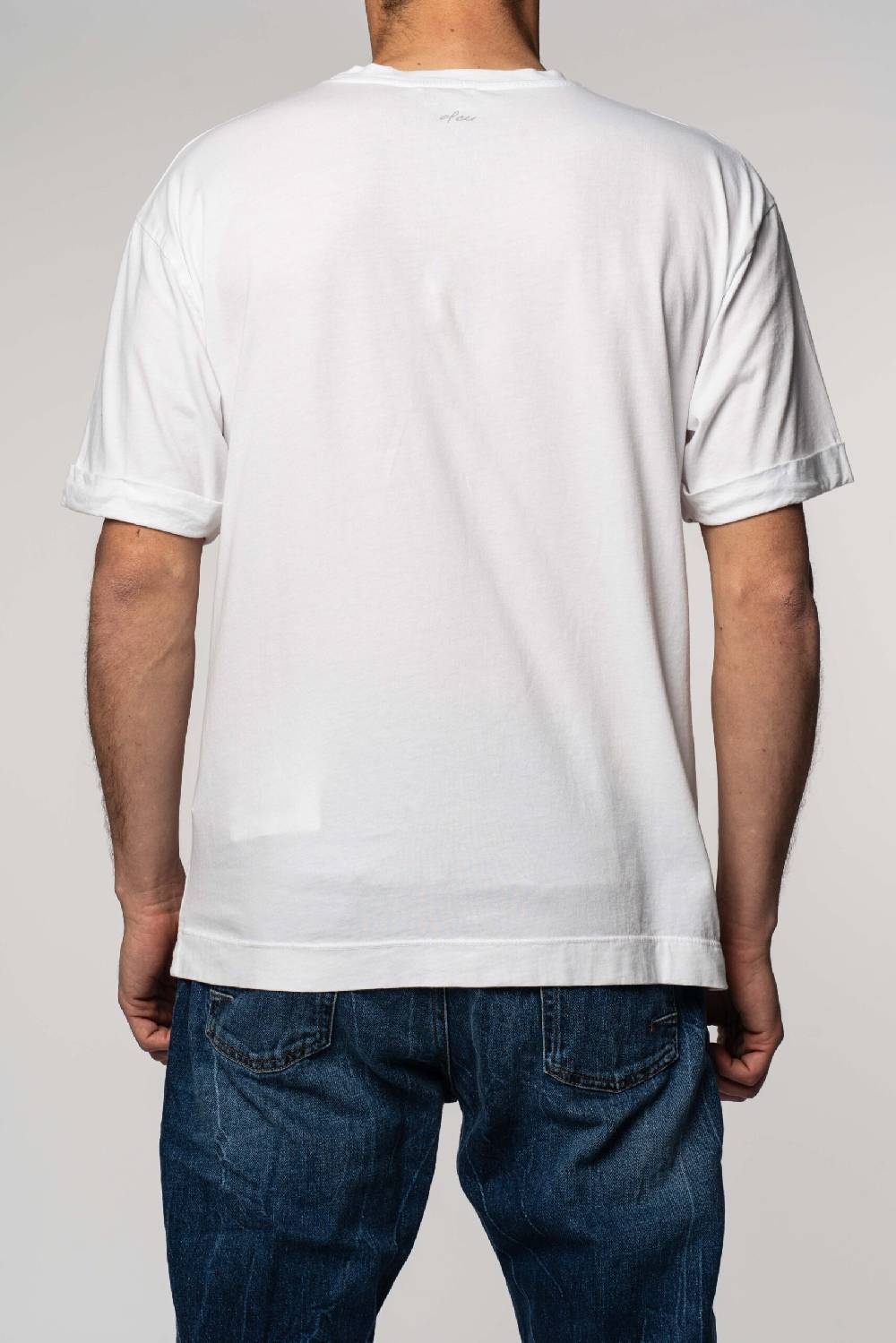 Officina 36 T-shirt bianca in jersey con taschino a contrasto Shopping Online