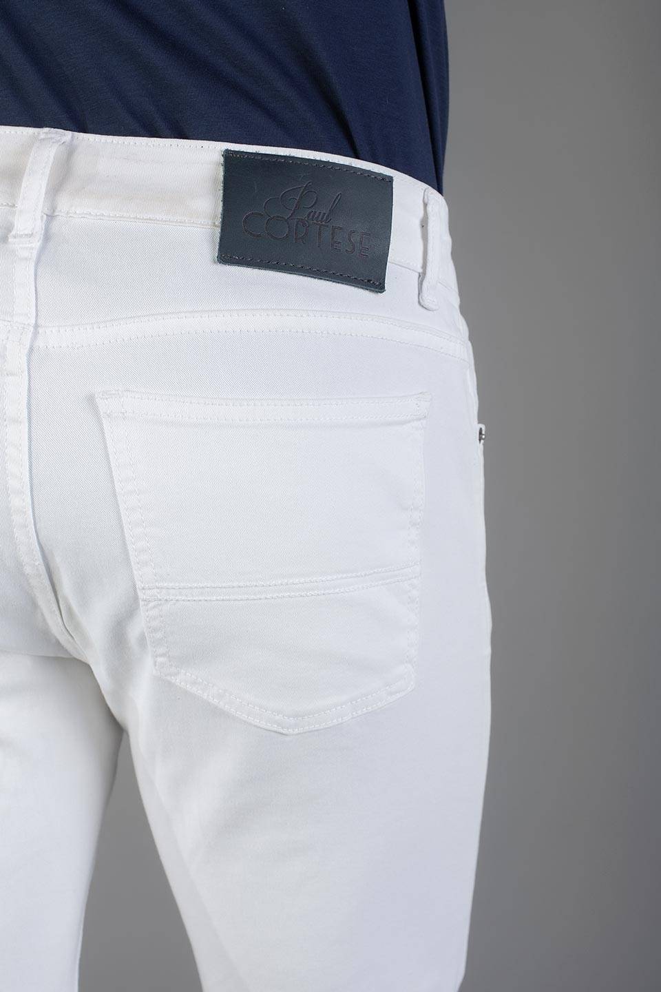 Paul Cortese Gabardine 5 tasche white Spedizione Gratuita