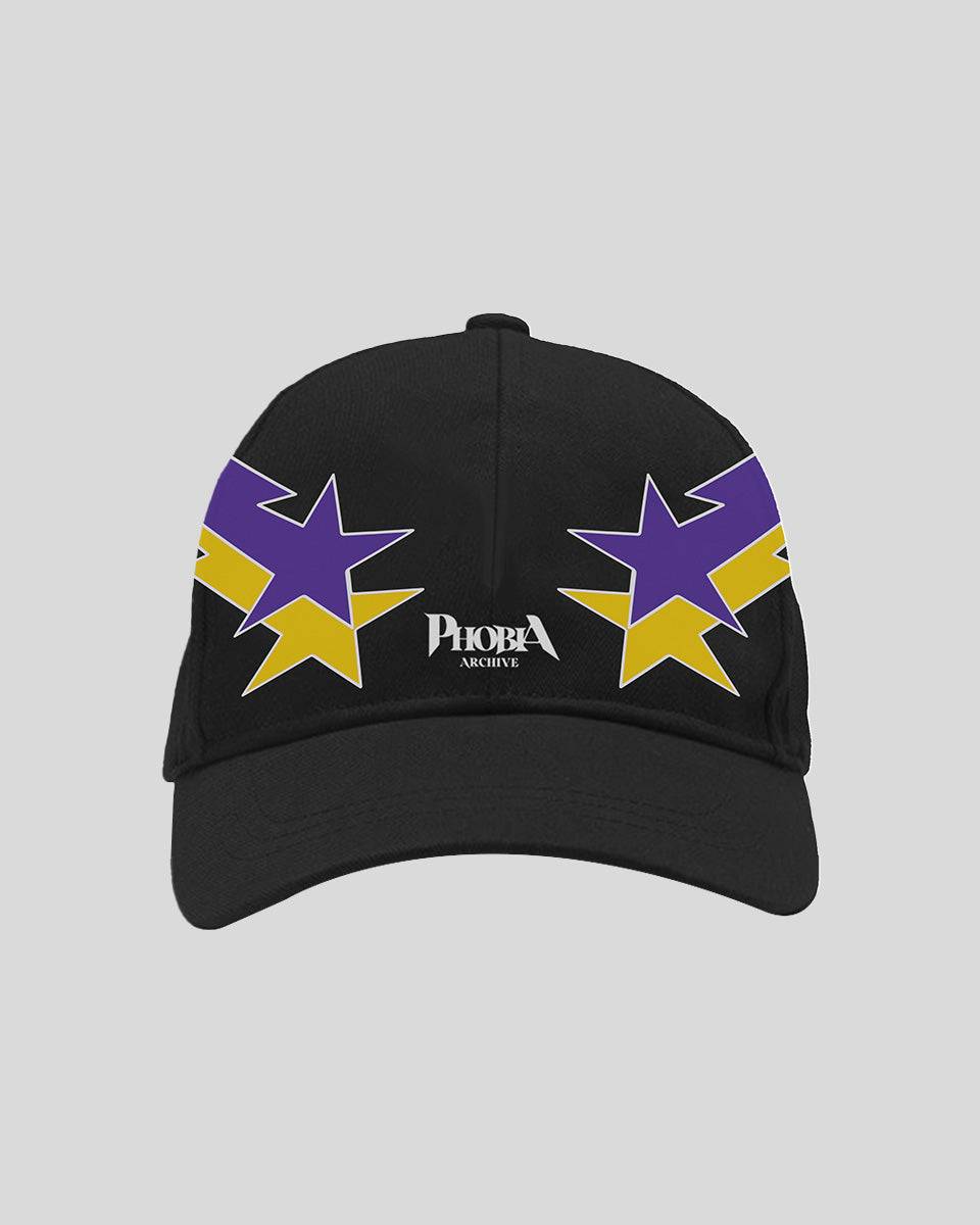 Phobia Archive CAPPELLINO DA BASEBALL NERO CON GRAFICA STARRY LIGHTNING GIALLA E BLU Promozione