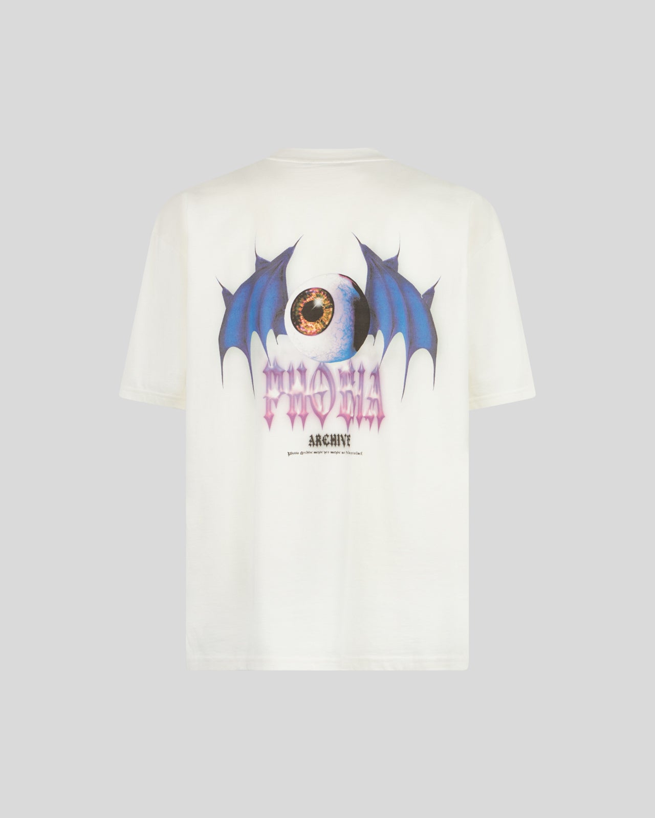 Phobia Archive T-SHIRT BIANCA CON GRAFICA BAT EYE BLU Shopping Online