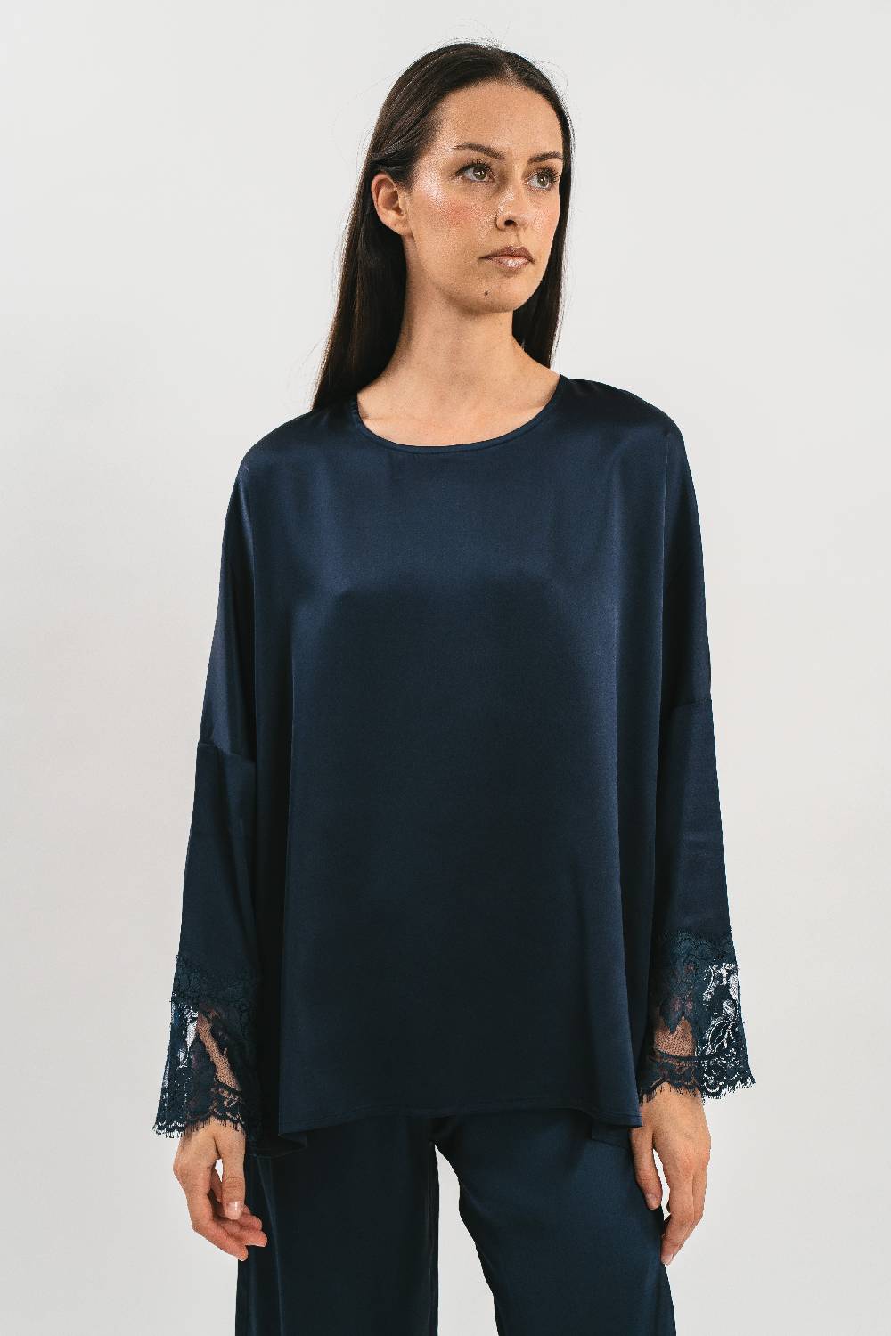 Pink Memories T-shirt over con dettagli in pizzo Vendita Calda
