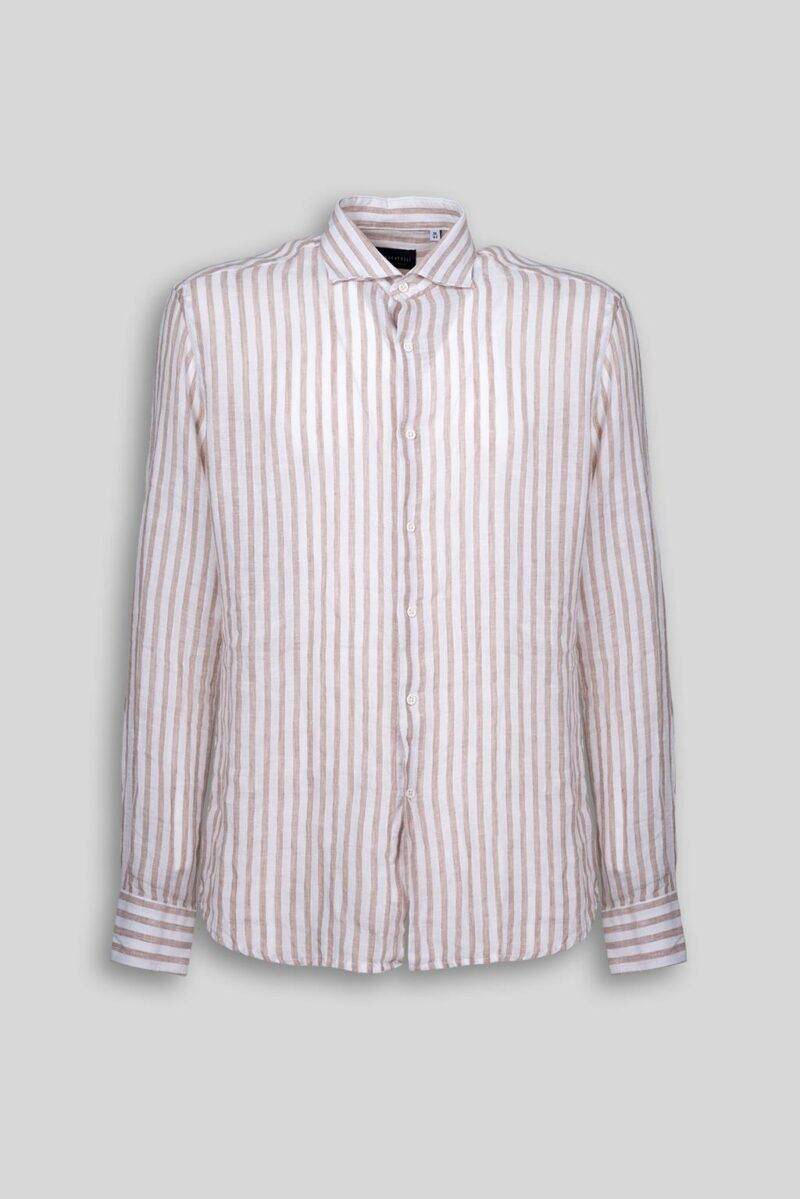 Luca Bertelli Camicia in lino a righe Qualità Garantita