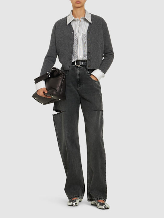 Luisaviaroma Jeans dritti vita alta in denim / cutout Negozi Online