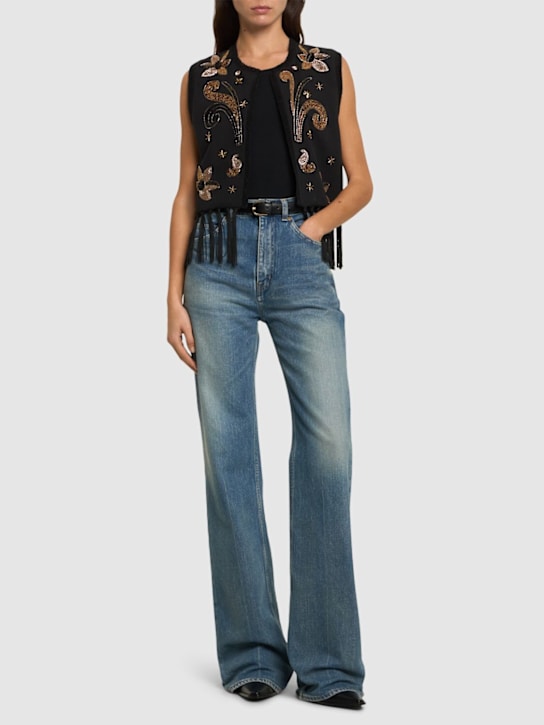 Luisaviaroma Gilet Frangipane Gardens in twill con ricami Online