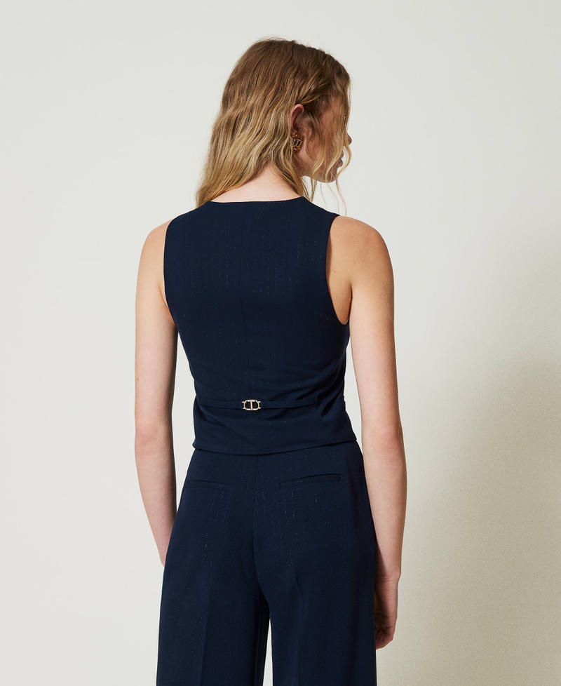 Scee by twin set Gilet fitted gessato lurex 2025
