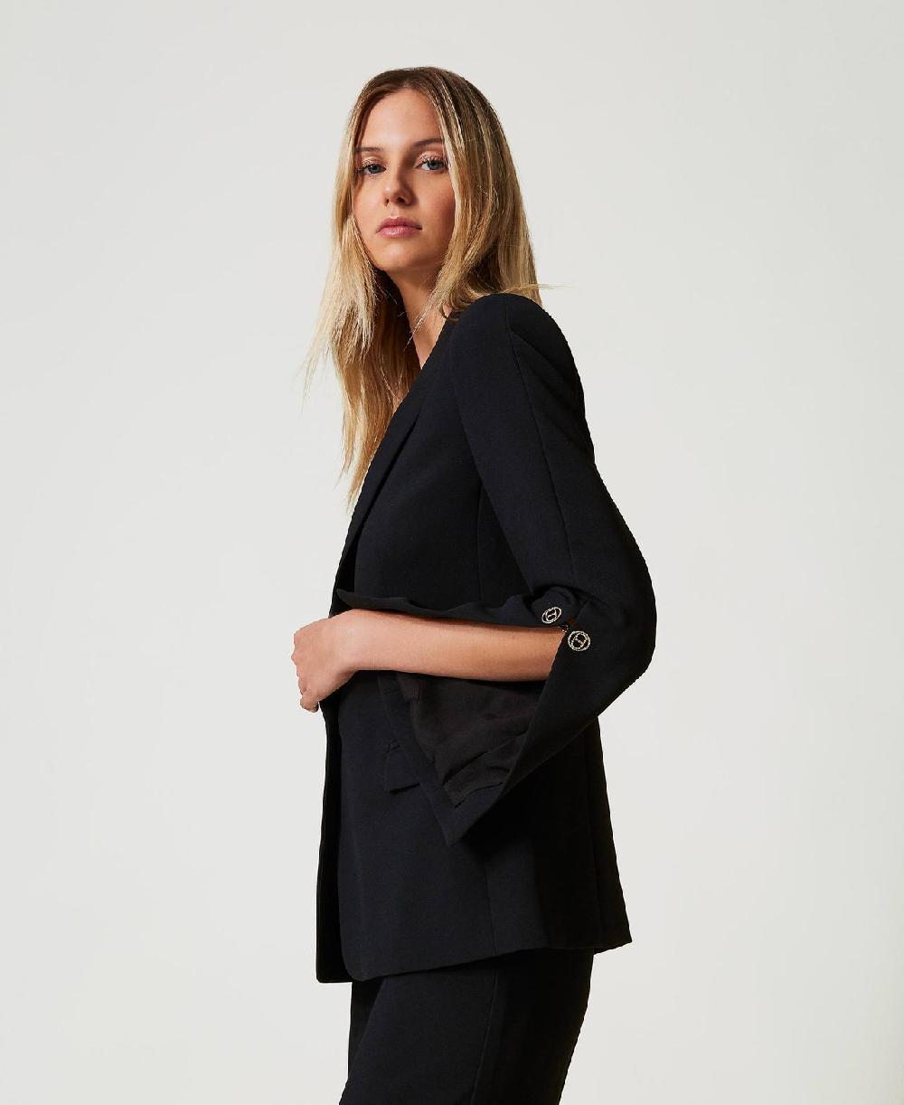 Scee by twin set Giacca blazer in crêpe cady con gemelli Italia