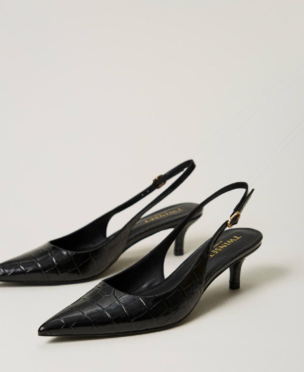 Scee by twin set Décolleté sling back a stampa cocco Vendita Calda