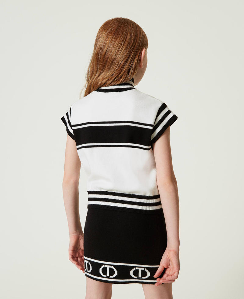 Scee by twin set Maglia lupetto con Oval T jacquard Saldi Di Fabbrica