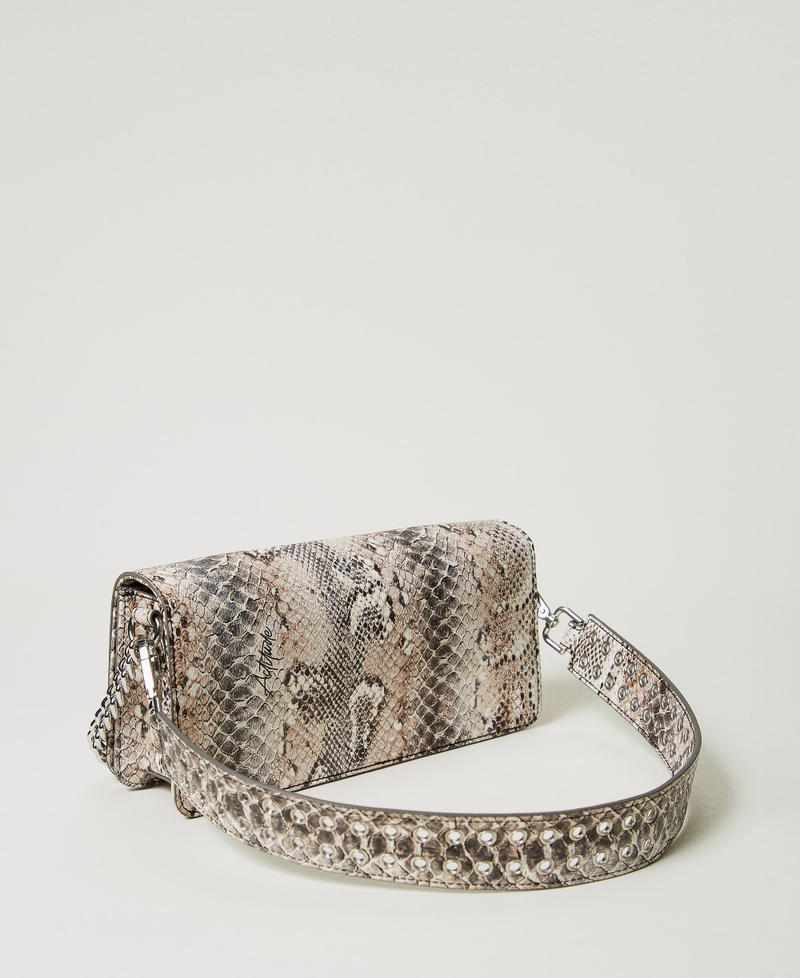 Scee by twin set Borsa a tracolla con stampa snake Nuovo