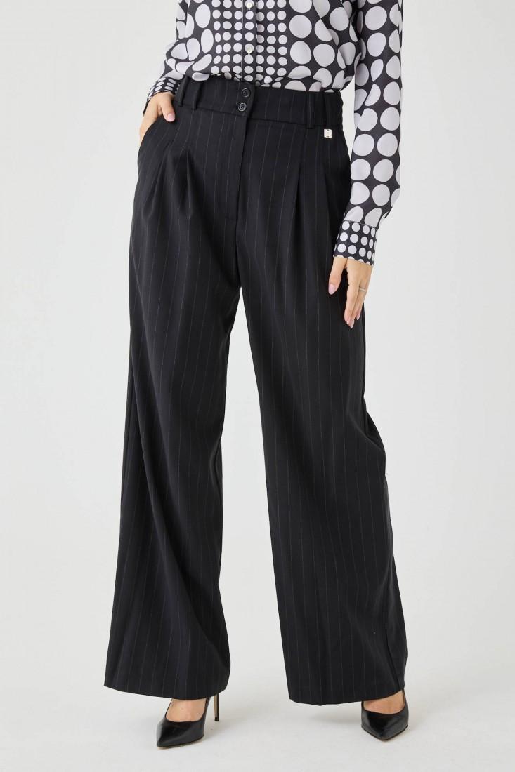 Zanetti 1965 Pantalone ampio gessato Fino Al -60%