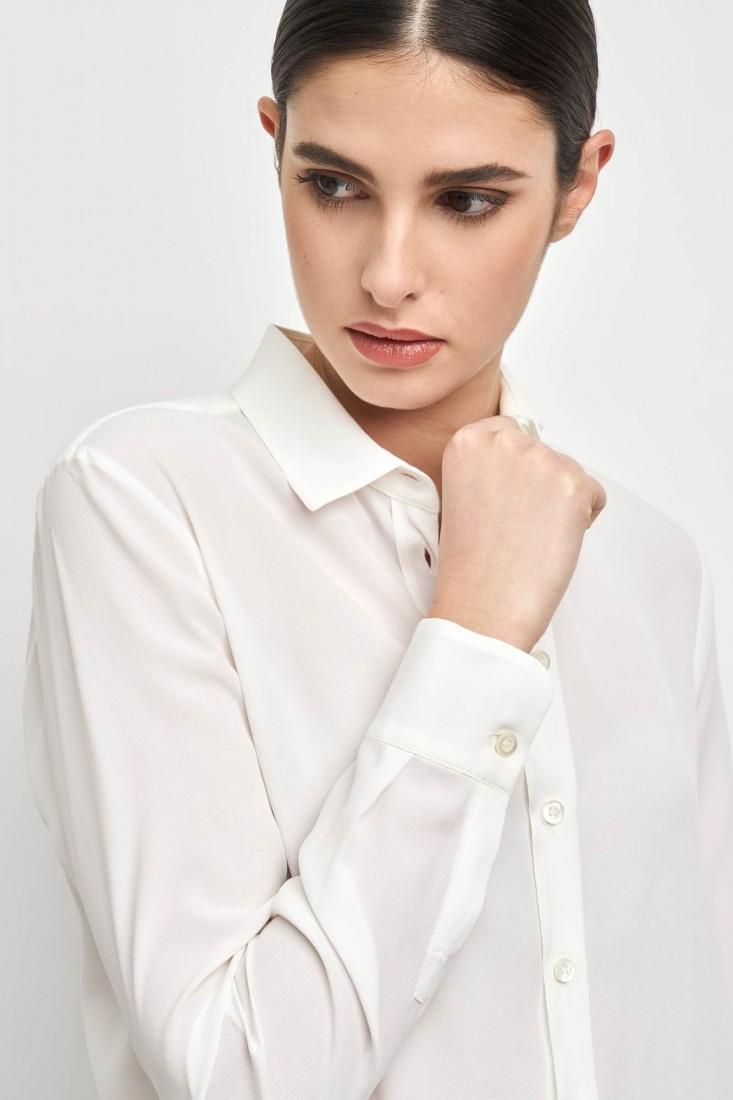 Zanetti 1965 Camicia morbida in crepe de chine Vendita Calda